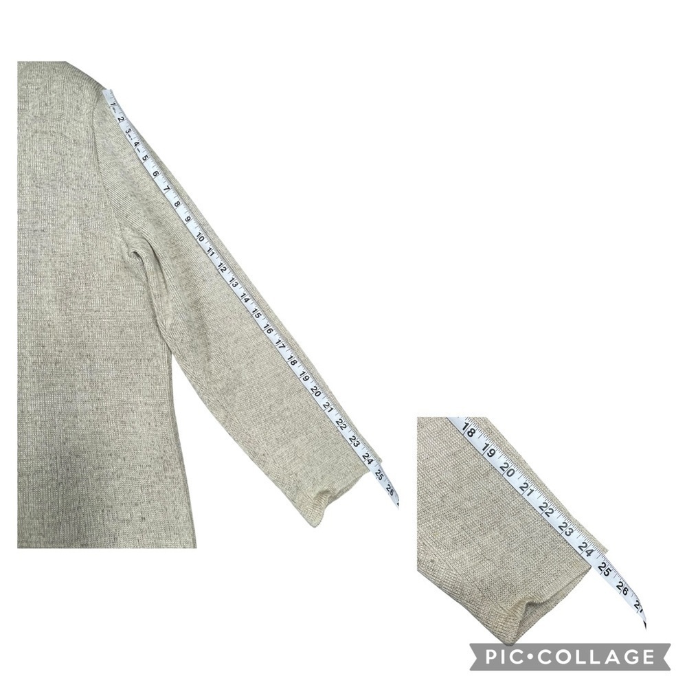 Horveit Beige Cotton Linen Knit 3/4 Button Up Coastal Grandma Tunic Sweater 3XL - Picture 15 of 15